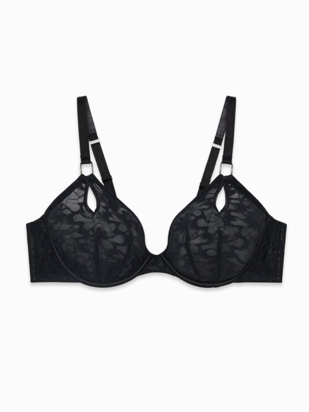 Savage X Fenty Black Link Up Lace Unlined Plunge Bra - 38DDD - NWT